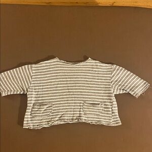 Cozy Striped Gray Kids Long Sleeve Tee